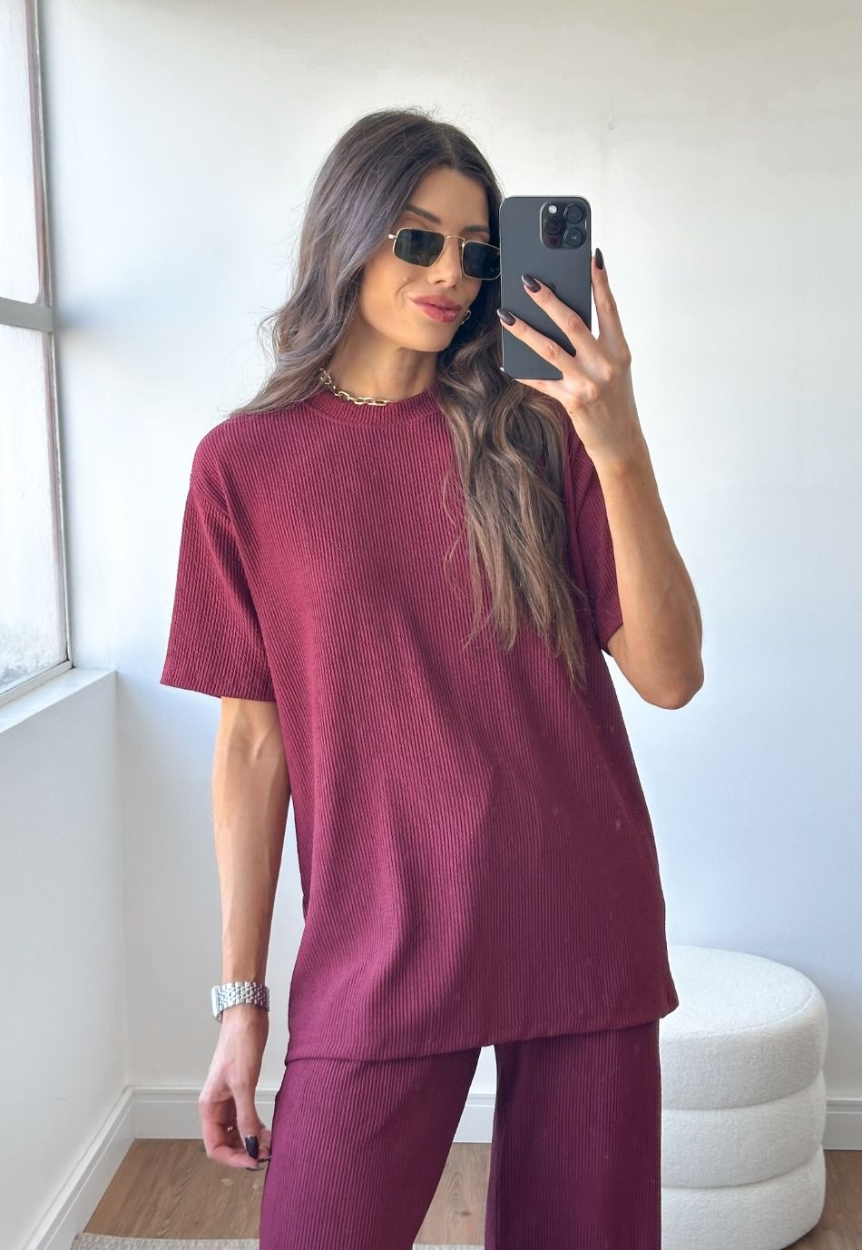 CONJUNTO ANARRUGA COMFY CHIC BORDÔ