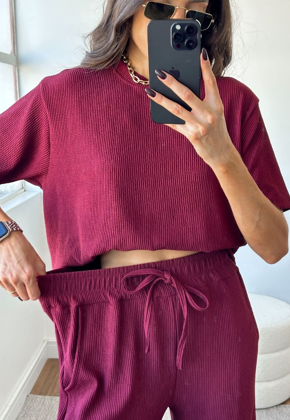 CONJUNTO ANARRUGA COMFY CHIC BORDÔ