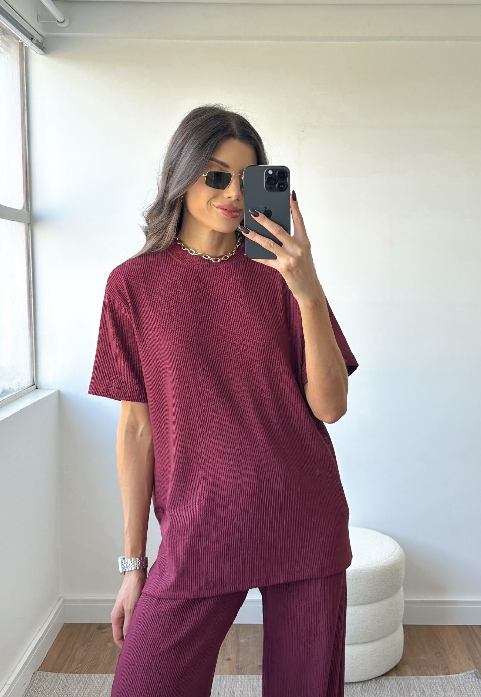 CONJUNTO ANARRUGA COMFY CHIC BORDÔ