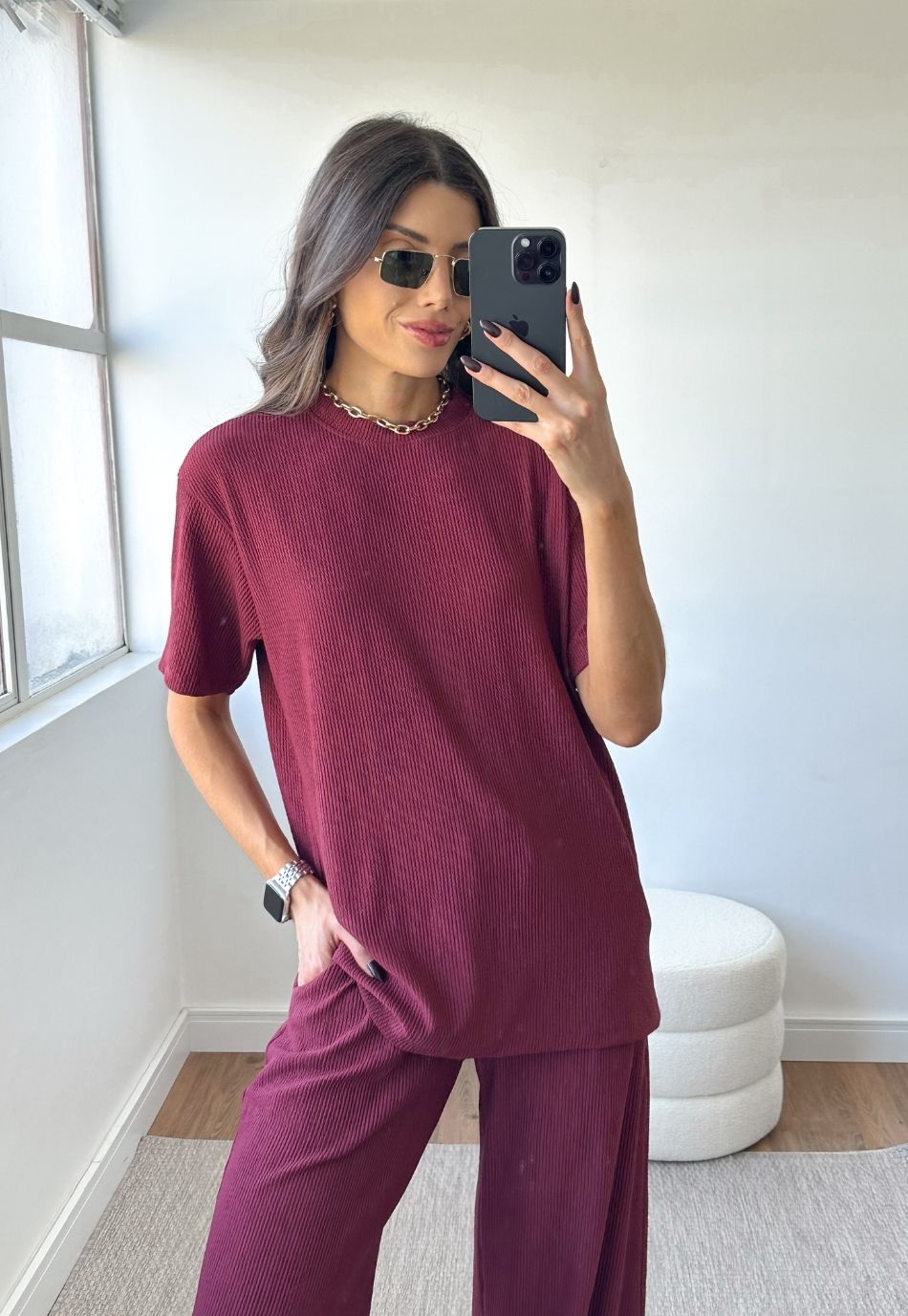 CONJUNTO ANARRUGA COMFY CHIC BORDÔ