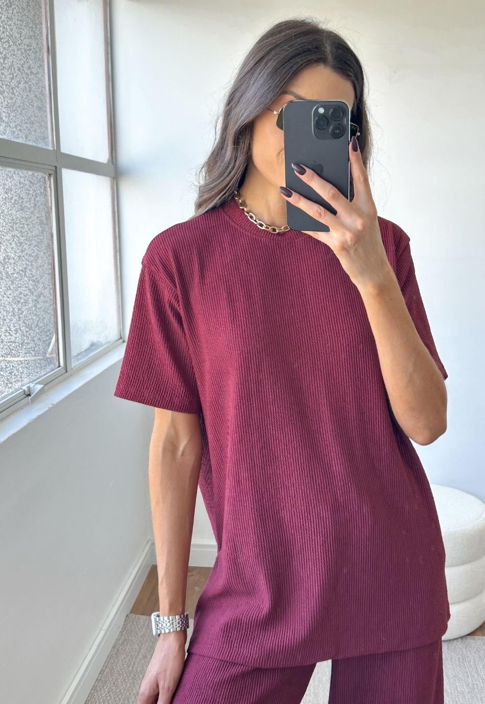 CONJUNTO ANARRUGA COMFY CHIC BORDÔ