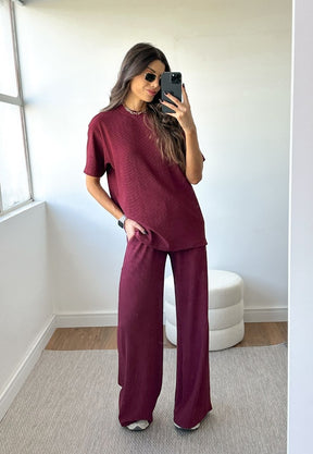CONJUNTO ANARRUGA COMFY CHIC BORDÔ