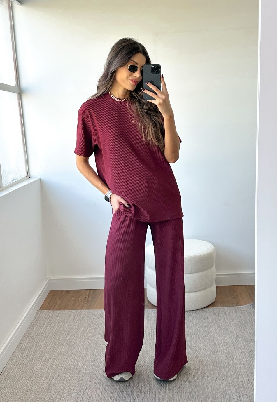CONJUNTO ANARRUGA COMFY CHIC BORDÔ