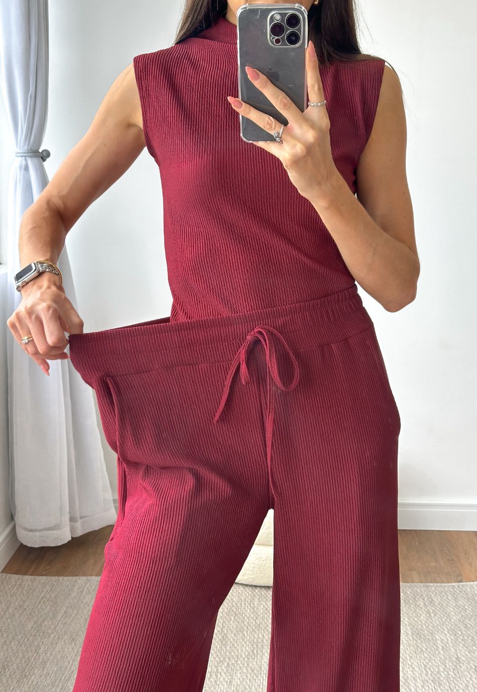 CONJUNTO FEMININO COMFY ANARRUGA BORDÔ