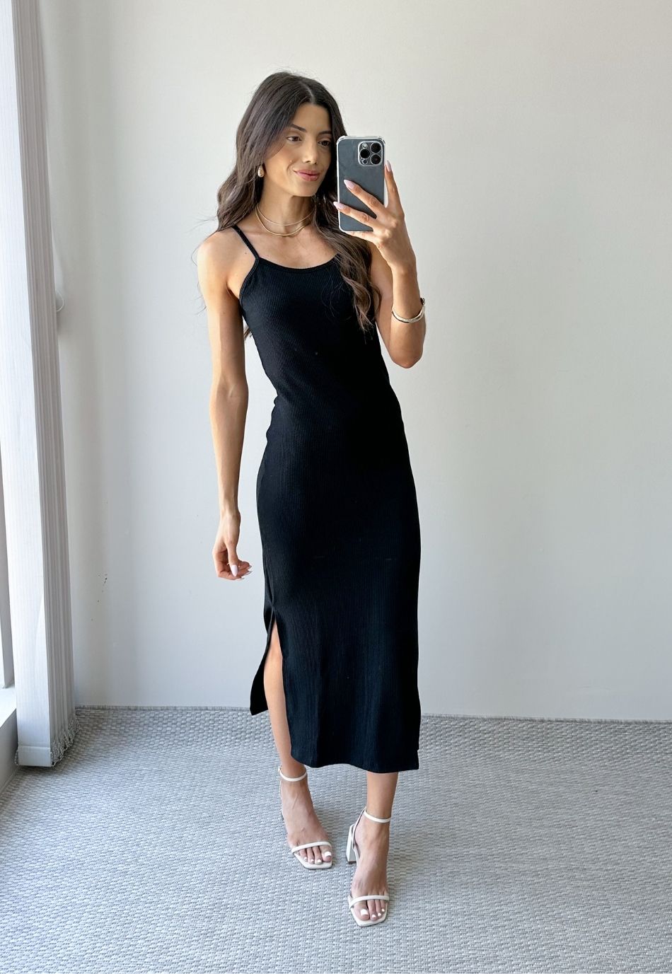 VESTIDO MIDI MALHA TEXTURIZADA